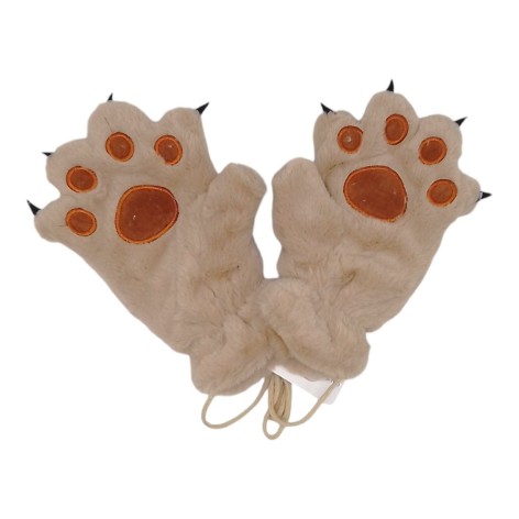 Меховые перчатки "Лапки квадробера" (бежевые)