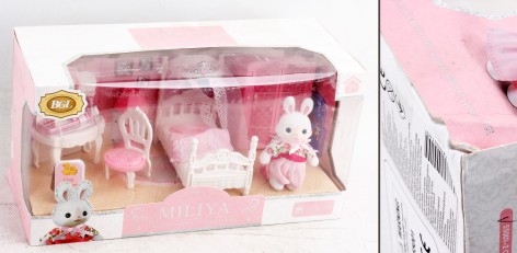 УЦЕНКА 20% Іграшковий набір з флокс. тваринами спальня, кор. - 33.5*13.5*17.5см, р-р іграшки –10 см 