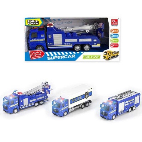 Спецтехніка 3 види, 1шт., звуки, підсвічування, інерція, металопластик, у кор. 