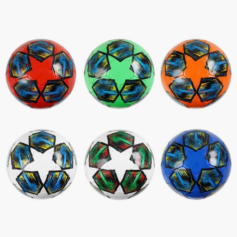 Мяч футбольный 6 видов, размер №5, материал PVC, 260-270 грамм, резиновый баллон, микс видов 