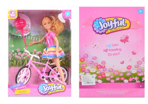 Кукла типа шарнирная, велосипед, шлем 19,5*7,4*26,5 2018