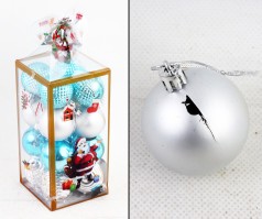 УЦЕНКА 50% Новорічні прикраси 16 штук, кульки, D=5 см, у слюді 