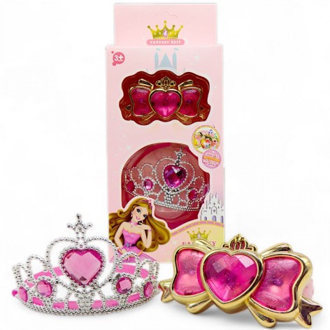 Набір дитячих аксесуарів "Чарівниця" браслет та діадема рожевого кольору