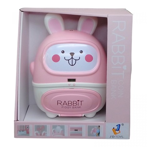 Сейф-копилка JD Toys "Зайчик" интерактивный с лампой и вентилятором англ розовый