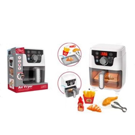 Игрушечная бытовая техника аэрогриль, 21см, звук, свет, электронное табло, таймер, продукты, на бат-ц, в кор-ц, 19-25-17,5см 