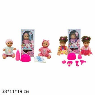 Кукла-пупс 35 см XMY8175/8176 интерактивный, с аксессуарами горшок, музыка, пахнет, моргает 2 вида, 3 цвета 38*11*19