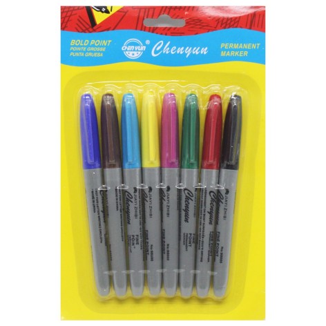 Набір тонких маркерів 8 кольорів, на спиртовій основі