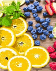 Набір для розпису по номерах Фруктове асорті Strateg розміром 30х40 см (SS-6499)