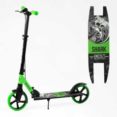 Самокат двоколісний "Best Scooter SHARK" (з ручним гальмом, затискач керма, колеса PU - 20 см, 1 амортизатор, в коробці)