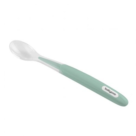 Ложка силиконовая (узкая) BabyOno мятная