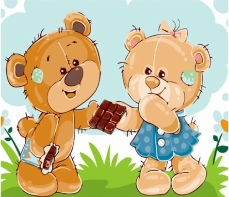 Набор для росписи по номерам Пара мишек Strateg размером 30х40 см (SS6698)