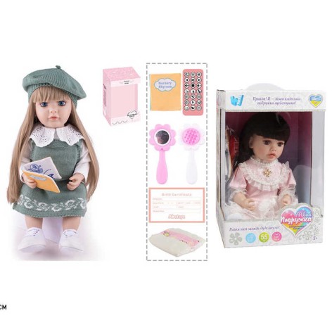 Лялька інтерактивна WToys, 55 см, озвучена українською мовою, пульт, аксесуари, звукові функції, повторюшка TK6120-14