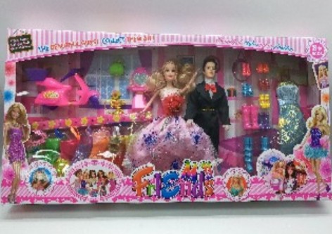 Лялька в наборі з Кеном, сукні, аксесуари, розмір ляльки 29 см, 70*7*34 см