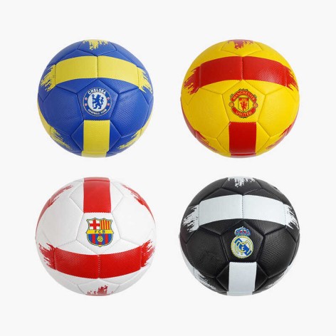 Мяч футбольный 4 цвета, размер №5, материал PU, 320-330 граммов, резиновый баллон, микс видов 