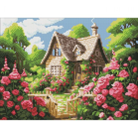 Алмазная мозаика "Уютный домик", 30х40 см