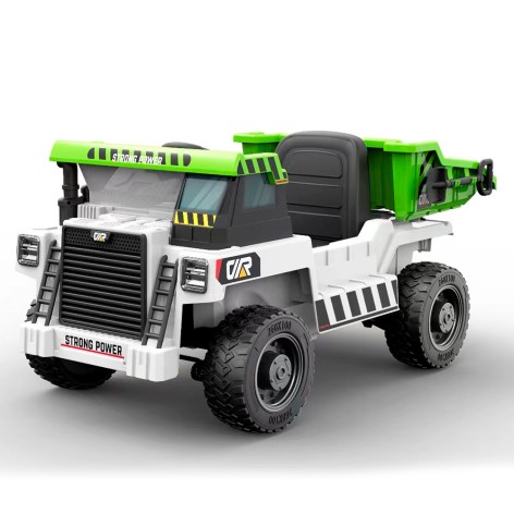 Вантажівка JS3198EBLR-1 (1шт) р/к2,4G, 4мотори(2х35W,2х18W), 1акум12V9AH, шкір.сидіння,MP3, USB, колесаEVA, білий