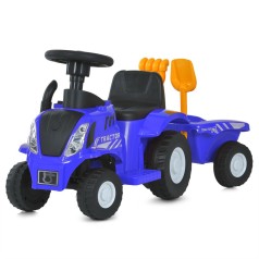 Трактор M 6153B-4 (1шт) 2-в-1(каталка-толокар з причепом), 1*6V4,5AH, 1*25W, MP3, USB, BLUETOOTH, TF, музика, синій