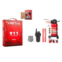 Набір пожежника вогнегасник із світлом, звуком сирени та парогенерацією, жетон, рація, розкладна драбина, в кор. /72-2/