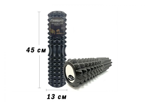 Массажный ролик EasyFit Grid Roller 45 см v.2.2 Черный