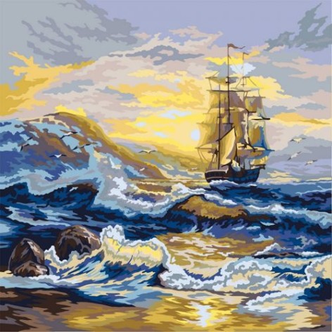 Картина за номерами "Біліє вітрило" укр