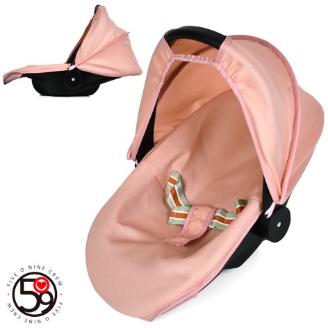 Коляска-переноска для куклы персиковый ремень безопасности застежка 46х29х13