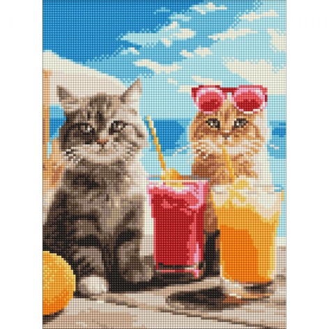 Алмазна мозаїка "Котики на відпочинку", 30х40 см