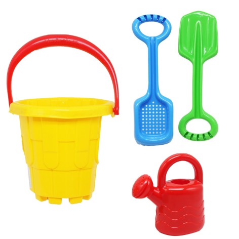 Пісочний набір пластиковий, жовтий (4 елем)
