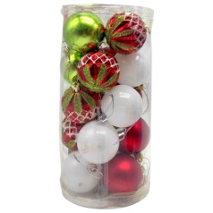 Новорічні ялинкові прикраси MIC 20 штук кульки D=6 см у слюді