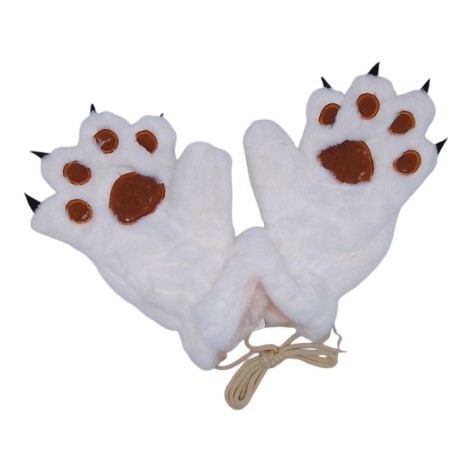 Меховые перчатки "Лапки квадробера" (кремовые)