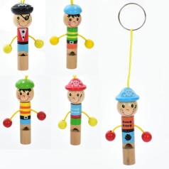 Дерев'яна іграшка Свисток на петельці, 7видів, в п/е 10-8-1,5см 