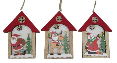 Подвеска новогодняя деревянная 