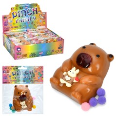 Іграшка антистрес, капібара, 8-6см, мішура, фігурка, TPR, (2види) /8/128/16шт в кор. 28-21-8см