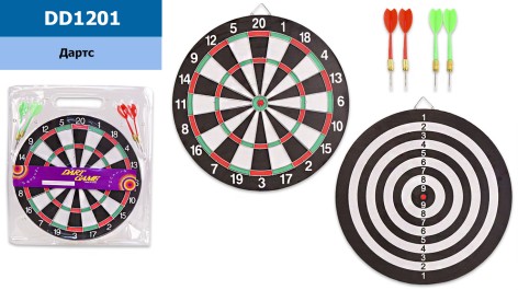 Дартс с дротиками 12'', в слюде 32*1,2см DD1201