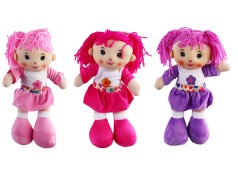 Кукла 33см, мягконабивная, петелька, 3 цвета, в п/э, 13-33-8см 