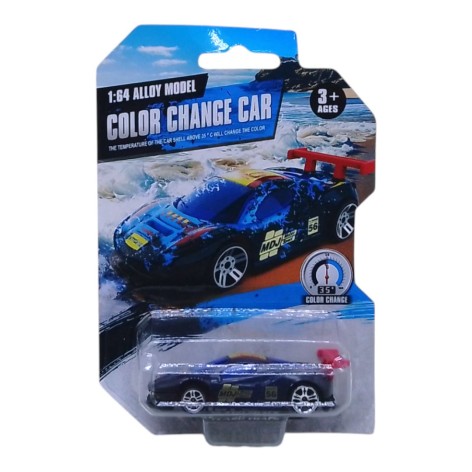 Машинка металлическая изменяющая цвет (7 см) синяя