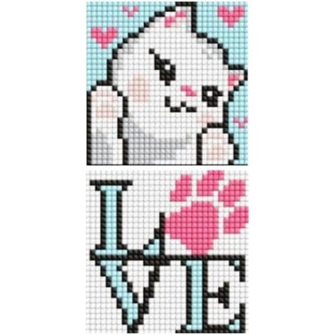 Набір з алмазною мозаїкою на магнітній основі "Мила кішечка" 9x9 см