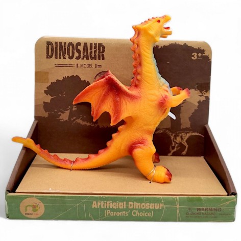 Фигурка резиновая, озвученная, "Дракон" (коробка - 23,5х10,5х19 см), двухголовый