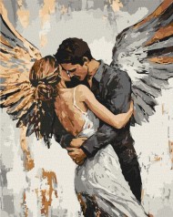 Картина по номерам - Объятия ангела с красками металлик 40х50 см.