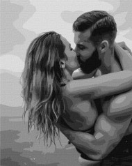 Набір для розпису по номерах Ideyka Поцілунок на узбережжі 40х50 см КНО8516