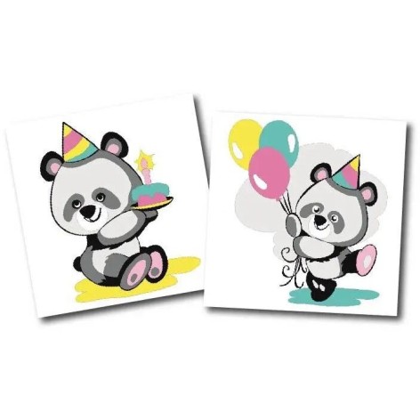 Картини за номерами (набір 2шт) 15*15см Пандочки на святі