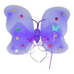 Крила бабочки, обруч, чарівна паличка, з підсвічуванням бузкові