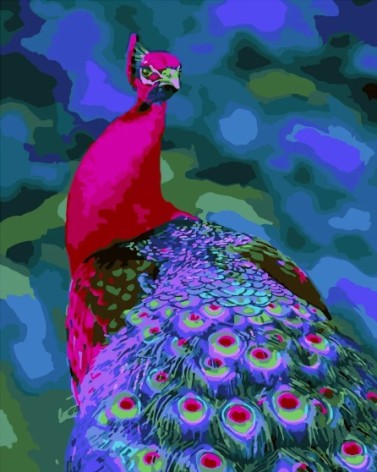 Набор для росписи по номерам Очаровательная птица Strateg размером 40х50 см (GS182)