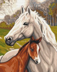 Картина по номерам: Семья коней 40*50