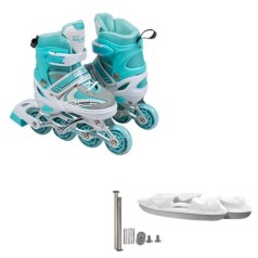 Ролики детские + коньки, бирюза