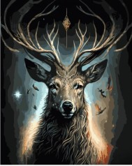 Набір для розпису по номерах Магічний олень Strateg розміром 40х50 см (GS1537)