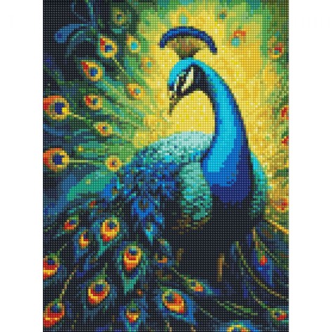 Алмазна мозаїка Ідейка "Витончений павич" 30x40 см (AMO8142)