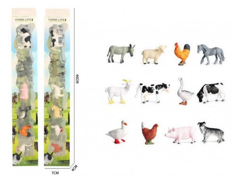 Іграшки тварини домашні, 12 видів по 6 у колбі 46*4*7 см