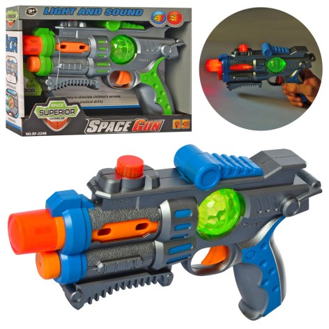 Пістолет 23,5 см, звук, світло, рухоме дуло, 2 кольори, бат, в кор-ці, 26-17,5-5см 
