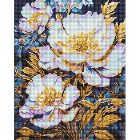 НАБОР С АЛМАЗНОЙ МОЗАИКОЙ "ЭЛЕГАНТНЫЕ ЦВЕТЫ" 40х50 см