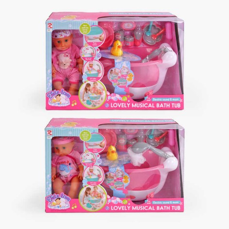 Пупс 2 види, п’є з пляшечки, ходить на горщик, ванна, ллється вода, звук, підсвічування, аксесуари, висота 35 см, в кор. /6/